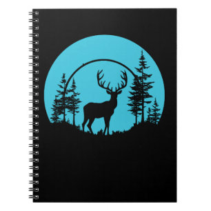 Hirschwald Natur Draußen Wildtier Silhouette Notizblock