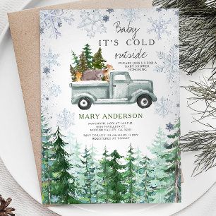 Hirschwald Rustikaler Wald TierBaby-Dusche Einladung