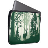 Hirschwald-Silhouette Naturszene Laptopschutzhülle (Vorne Rechts)