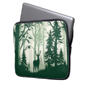 Hirschwald-Silhouette Naturszene Laptopschutzhülle (Vorderseite Links)