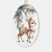 Hirschwald Vintage Weihnachten Personalisiert Keramik Ornament (Links)