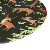 Hirschwald: Vintages Landschaftliches Muster. Schneidebrett (Ecke)