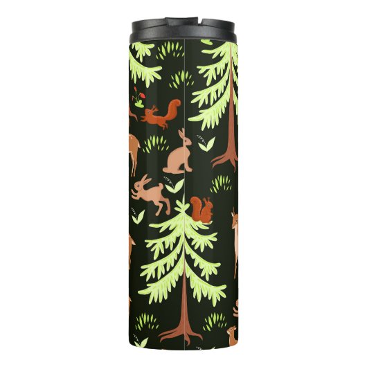 Hirschwald: Vintages Landschaftliches Muster. Thermosbecher (Rückseite)