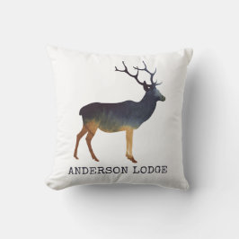 Hirschwald, Wasserfarbe mit Namen Kissen