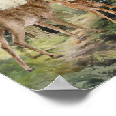 Hirschwald Wasserfarbe Poster (Ecke)