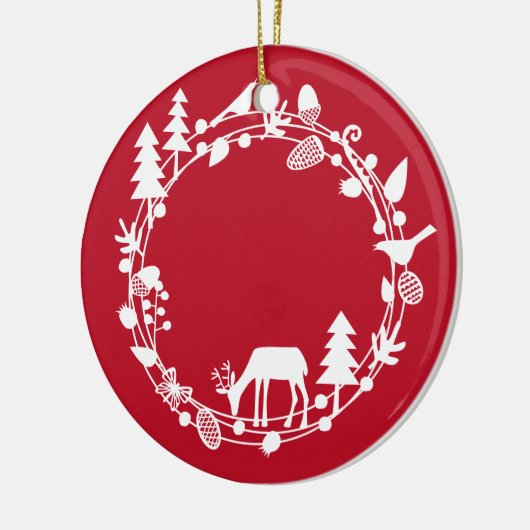 Hirschwald Wreath Keramik Ornament (Links)