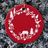 Hirschwald Wreath Keramik Ornament