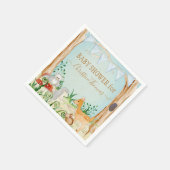 Hirschwaldtiere Igel Owl Boy Baby Dusche Serviette (Ecke)