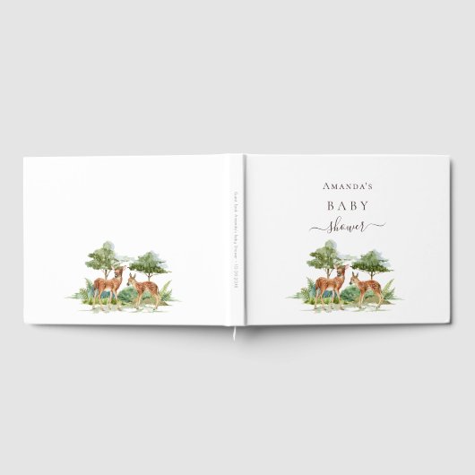 Hirschwaldtiere mit Baby-Dusche Gästebuch (Voll)