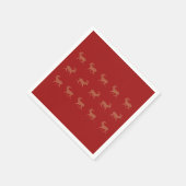 Hirschwandern festes Muster roter brauner Hintergr Serviette (Ecke)