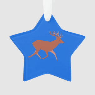 Hirschwandern festlich Blaue Hintergrundgeschichte Ornament