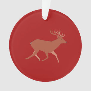 Hirschwandern festlich rot braun Hintergrund Ornament