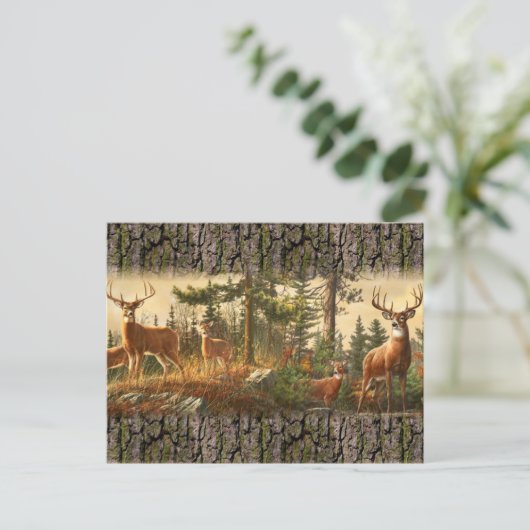 Hirschwarnmuster Postkarte (Stehend Vorderseite)