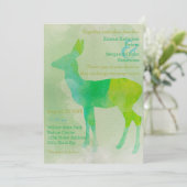 Hirschwasserfarbe - Einladung zur Hochzeit (Stehend Vorderseite)