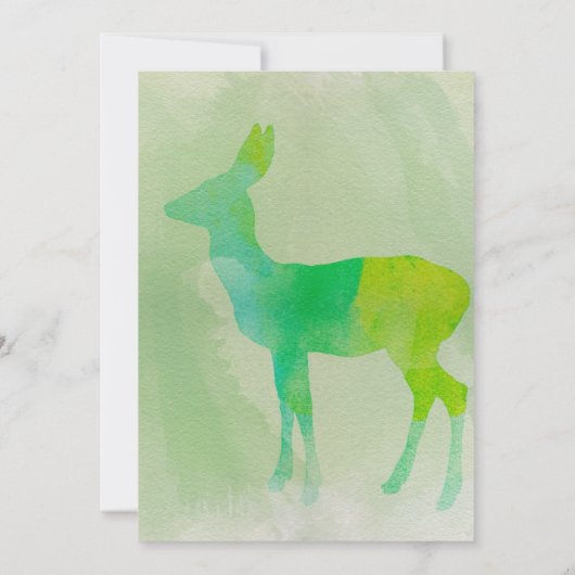 Hirschwasserfarbe - Einladung zur Hochzeit (Rückseite)