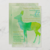 Hirschwasserfarbe - Einladung zur Hochzeit (Vorne/Hinten)