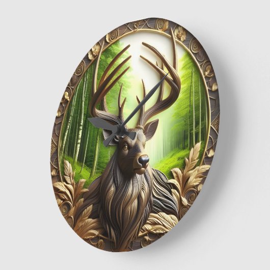 Hirschweidung in den Wald Große Wanduhr (Winkel)