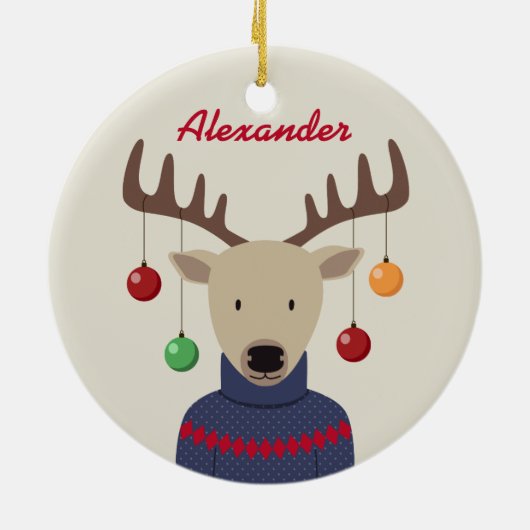 Hirschweih Keramikornament (Hinten)