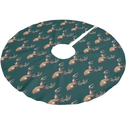 Hirschweih-Rock Polyester Weihnachtsbaumdecke (Schrägansicht)