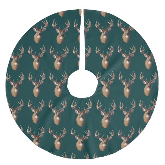 Hirschweih-Rock Polyester Weihnachtsbaumdecke (Vorderseite)