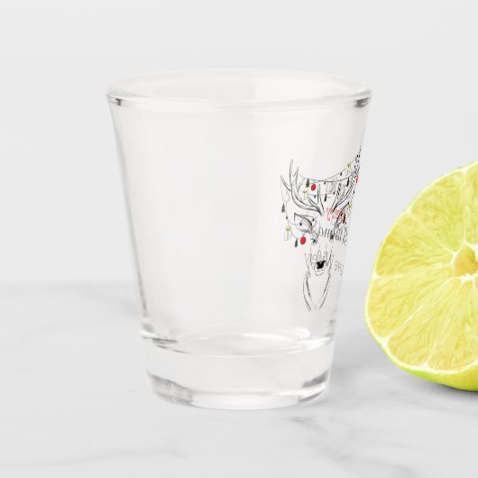 Hirschweihnachtsfest Personalisiert Schnapsglas (Links)
