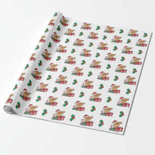 Hirschweihnachtsgeschenk Wintertiere Hirschwrappin Geschenkpapier