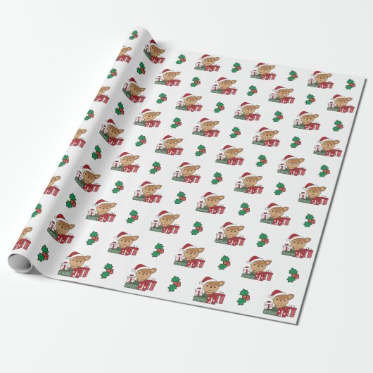 Hirschweihnachtsgeschenk Wintertiere Hirschwrappin Geschenkpapier (Ungerollt)