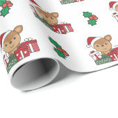 Hirschweihnachtsgeschenk Wintertiere Hirschwrappin Geschenkpapier (Rolleneckpunkt)