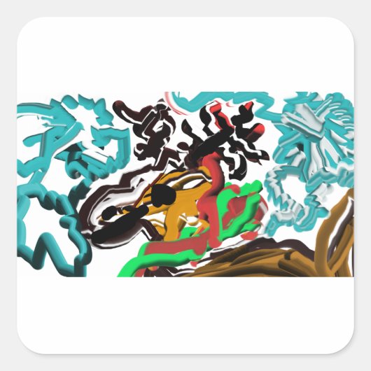 Hirschwinter Quadratischer Aufkleber (Vorderseite)
