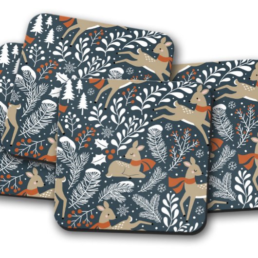 Hirschwinterschnee | Christmas Cork Untersetzer Se