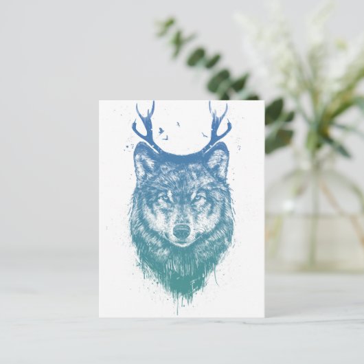Hirschwolf Postkarte (Stehend Vorderseite)