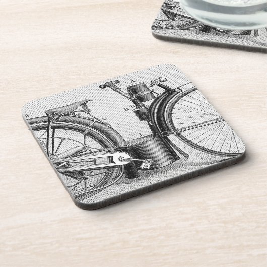 Hirse-Motorrad, 1895 Getränkeuntersetzer (Linke Seite)