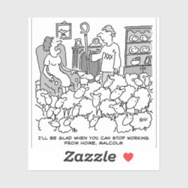 Hirte arbeitete mit seiner Schafe von Zuhause Aufkleber