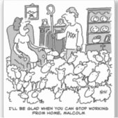 Hirte arbeitete mit seiner Schafe von Zuhause Aufkleber (Vorderseite)