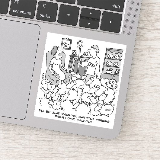 Hirte arbeitete mit seiner Schafe von Zuhause Aufkleber (Detail)