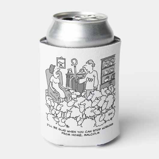 Hirte arbeitete mit seiner Schafe von Zuhause Dosenkühler (Kanne Vorderseite)