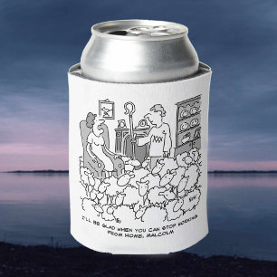 Hirte arbeitete mit seiner Schafe von Zuhause Dosenkühler