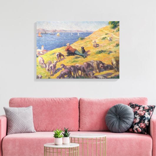 Hirte, der das Meer beobachtet (von Maximilien Luc Leinwanddruck (Insitu (Wohnzimmer))