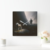 Hirte finden ein verlorenes Lamm Quadratische Wanduhr (Zuhause)