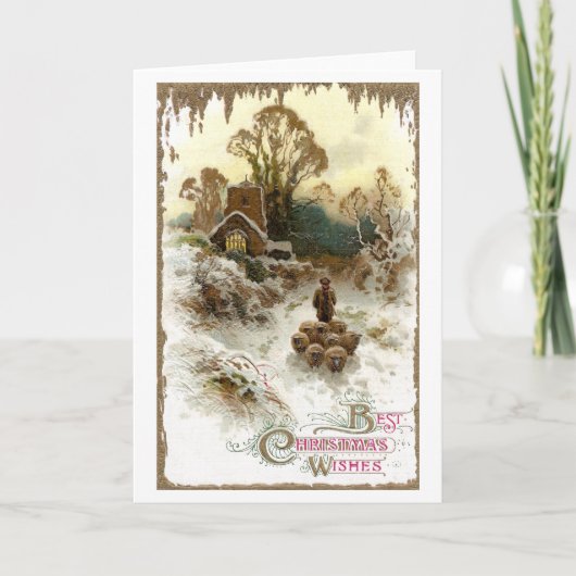 Hirte Herding Sheep Vintage Weihnachten (Vorderseite)