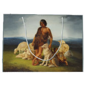Hirte in einer ländlichen Landschaft Große Geschenktüte (Rückseite)