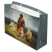 Hirte in einer ländlichen Landschaft Große Geschenktüte (Rückseite Schrägansicht)