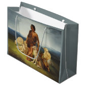 Hirte in einer ländlichen Landschaft Große Geschenktüte (Vorderseite Schrägansicht)