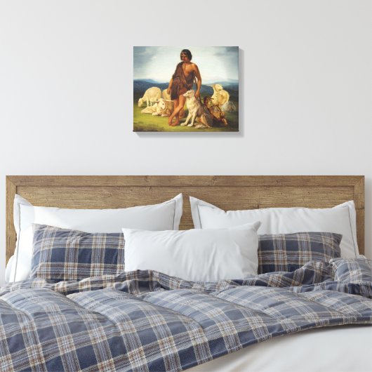 Hirte in einer ländlichen Landschaft Leinwanddruck (Insitu (Schlafzimmer))
