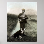 Hirte mit Lamm und Border Collie~Poster Poster (Vorne)