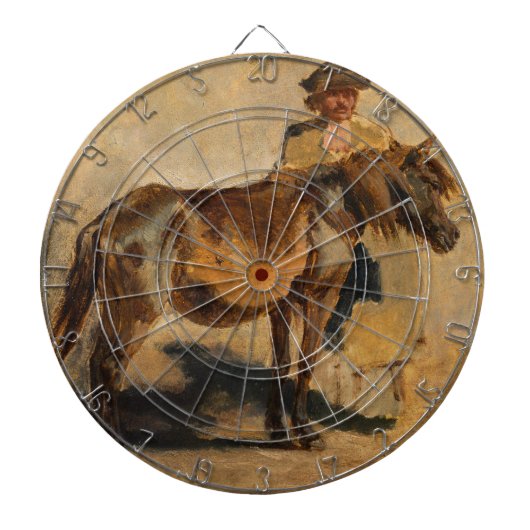 Hirte mit Pferd (Pferde) Dartscheibe (vorne)