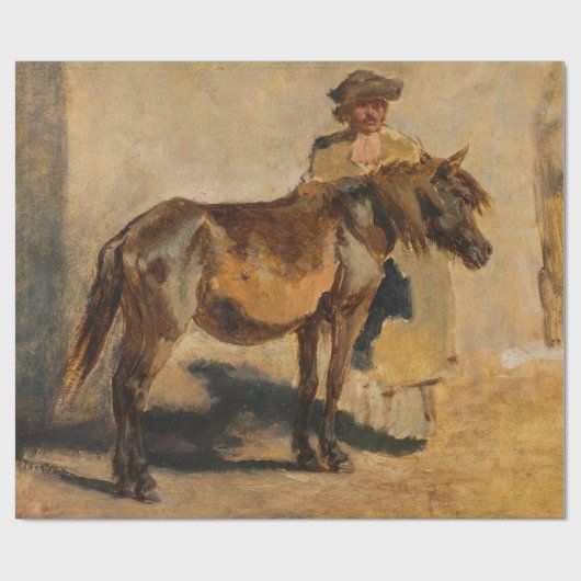 Hirte mit Pferd (Pferde) Geschenkpapier (Flach)