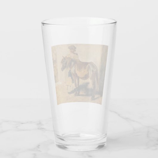 Hirte mit Pferd (Pferde) Glas (Rückseite)