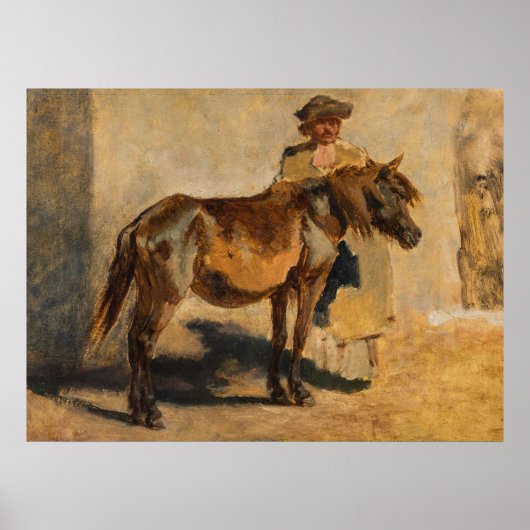 Hirte mit Pferd (Pferde) Poster (Vorne)
