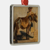Hirte mit Pferd (Pferdeart) Ornament Aus Metall (Rechts)